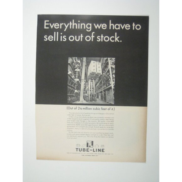 Vintage Tube Line Advertising Print 1967 Construction Welding Fittings - Picture 1 of 2